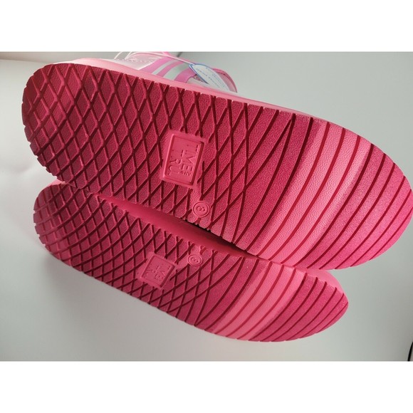 Children's sz 2 Classic Clear Mini Rock Rose Pink Waterproof Sherpa Winter Boot - Picture 5 of 8